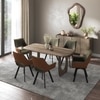 Aero Solid Wood 6 Seater Dining Table With 6  Casey Dining Chairs (Finish : Danish Walnut, Chair Colour : Olive & Tan)