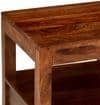 Kassel Sheesham Wood Contemporary Bedside Table End Table In Natural Teak Finish
