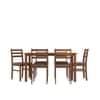 Seattle Starter Dining Set 1+6 (Rubberwood, Antique Oak Finish)