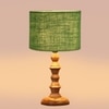 Devansh Green Jute  Table Lamp With  Wood Natural Base (7X7X15.5 Inches)-17