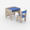 Topolino Toddler Activity Table & Chair in Oak and Blue