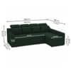 Luna 5 Seater Velvet LHS Pull Out Sofa Cum Bed in Green Color With Storage