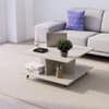 Hexa Engineered Wood Coffee Table With Metal Legs In Frosty White