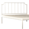 Hackney Metal Non Storage Single Bed in Glossy Ivory Finish