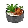 Artificial Succelent Arrangement With Black Planter
