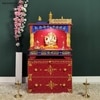D'Dass Multi Color Mdf and Sheesham Wooden Temple With Cabinet For Pooja