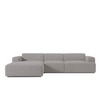 Sophisticated Wood Right Aligned 3-Seater With Upholstery Non Storage Sofa In Grey Colour
