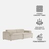 Comforthaven Wood 2 Seater With Upholstery Non Storage Sofa In Beige Colour