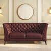 Weston 2 Seater Half Leather Sofa In Bordeaux Italian Leather