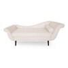 Kabera Velvet Chaise Lounger in Cream Colour