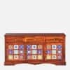 Rangrez Three Door Sheesham Wood Sideboard in Honey Oak Finish