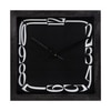 Playful Overlapping Numerals Square Black Wooden Wall Clock