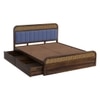 Yashvi Solid Wood King Size Side drawer Storage Bed In Provincial Teak Finish Blue 72x78 inch