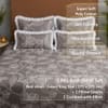 Chocolate Floral 5 Pcs Super King Bedsheet Set  With 2 Pillow Covers With 2 Cushions