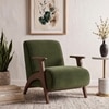 Nido Fabric Lounge Chair In Deep Olive Velvet Colour