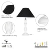 Lorette hand crafted Solid wood white finish table lamp With White Cotton Shade