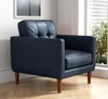 Shlok PU Leather Accent Chair in Blue