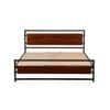Palmer Metal King Size Non Storage Bed In Provincial Teak Finish