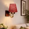 Devansh Solid Wood Electric Wall Light in Brown Colour with Multi Shade Count of 1 Light