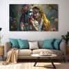 The Castle Decor Premium Radha Krishna Wall Art Wooden Frame 27x48 Inch (Style 6)