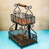 Ireka Home Vintage Charm Tiered Storage Basket with Metal Handles