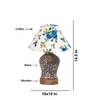 Devansh Conical Multi Cotton Shade Lamp With Wood & Mosaic Glass Base For Decoration/Office/Home/Gifting/Study For Decoration/Office/Home/Gifting/Study -(10X10X14.5) Inches -A