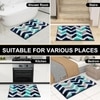 Luxe Home Macau Zigzag Bath Mat (40x60 cm)- Blue