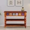 Rangrez Sheesham Wood Console Table in Honey Oak Finish