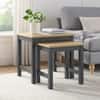 Wynmist Nesting Side Table Natural Mango Wood Top Charcoal Base