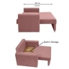 Baruna 1 Seater Velvet Pull Out Sofa Cum Bed with Storage In Peach Color