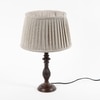 Lorette hand crafted Solid wood walnut finish table lamp With Natural Linen Shade
