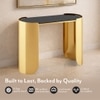Belle Black Mirror and Metal Console Table in Gold finish