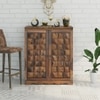 Keaton Sheesham Wood Bar Cabinet in Provincial Teak Finish
