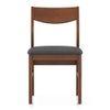 Augusta Solid Wood Dining Chair Set Of 2 In Dark Walnut Finish With Grey Fabric Colour