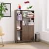 Hexa Engineered Wood Bookshelf Multipurpose Storage Rack in Flower Wenge Colour