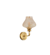 Angelo Single Light Wall Fitting In Brass  Finish Metal With Amber Crystal Glass