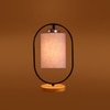 Devansh Grey Cotton Drum Wooden & Iron Table Lamp -17 Inch Height  -G
