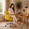Doe Buck Leisel Modern Yellow Velvet Office Chair