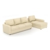 Apollo Compact Sofa (Colour : Cream, Cushion : Soft, Seating Capacity : Right Aligned 3 Seater + Right Aligned Chaise + Ottoman)