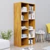 Hexa Engineered Wood Bookshelf Multipurpose Storage Rack in Giant Wood and Frosty White Colour