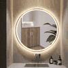 Round LED Mirror with Gold Aluminium Frame Modern Circular Vanity Mirror