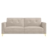 Novelle 3 Seater Velvet Sofa Cum Bed in Cream colour