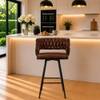 Doe Buck Presley Braided Faux Leather Bar Stool in Brown Colour