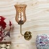 Devansh Metal Electric Wall Light in gold Colour with Lavender Shade Count of 1 Light