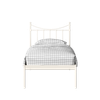 Camden Metal Non Storage Single Bed in Glossy Ivory Finish