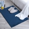 Holland Blue Solid Natural Fiber 24x16 inches Anti-Skid Bath Mat