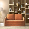 Kobi 2 Seater Fold Out Sofa Cum Bed in Burnt Orange Colour with topper