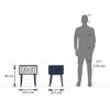 Alida Solid Wood Bedside Table in Rivera Blue Finish