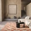 Jaipur Rugs Soft Geometric With Greek Key Border Wool 5x8 Feet Apricot And Sand Dhurrie Carpet