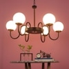 Eliante White Glass Chandelier, 2 Lights, Mild Steel And Glass, Modern Ceiling Light Fixture